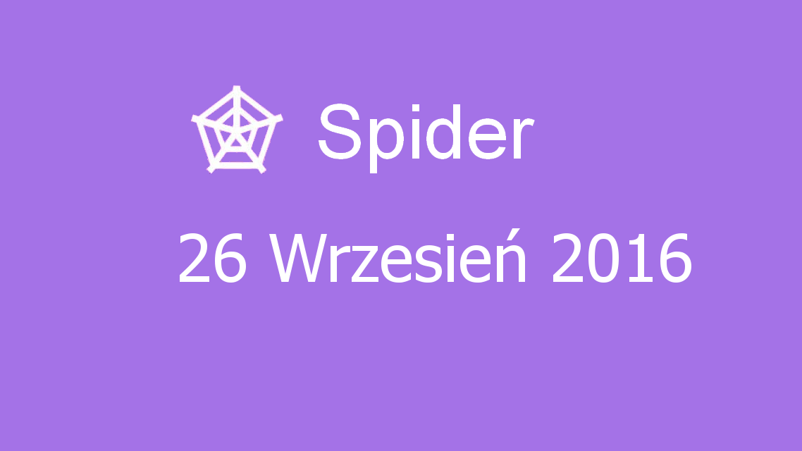 Microsoft solitaire collection - Spider - 26 Wrzesień 2016