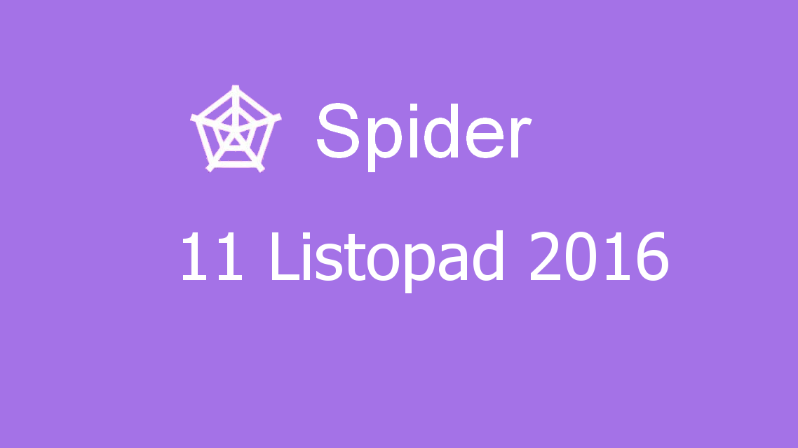 Microsoft solitaire collection - Spider - 11 Listopad 2016
