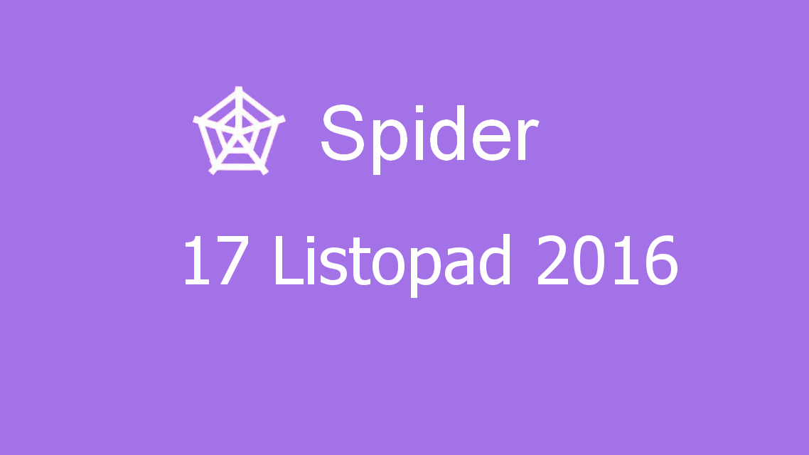 Microsoft solitaire collection - Spider - 17 Listopad 2016