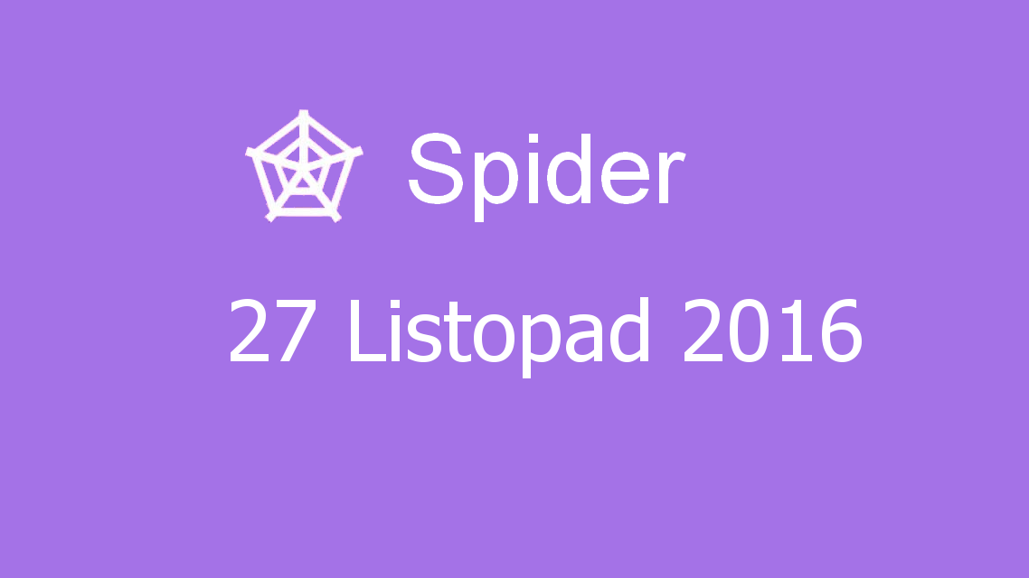 Microsoft solitaire collection - Spider - 27 Listopad 2016