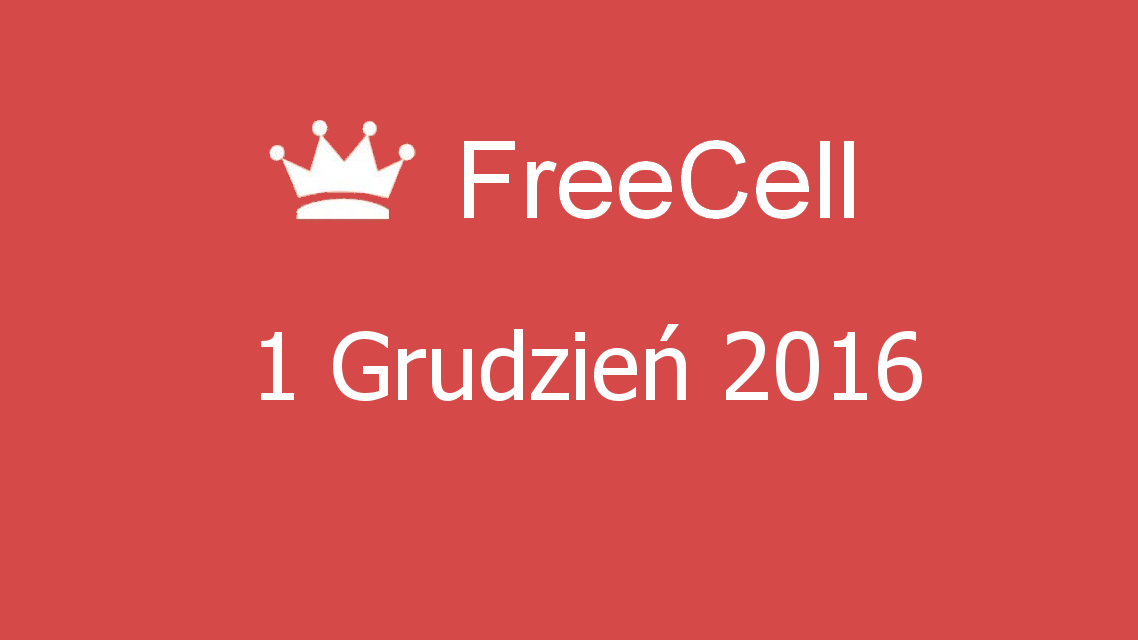 Microsoft solitaire collection - FreeCell - 01 Grudzień 2016