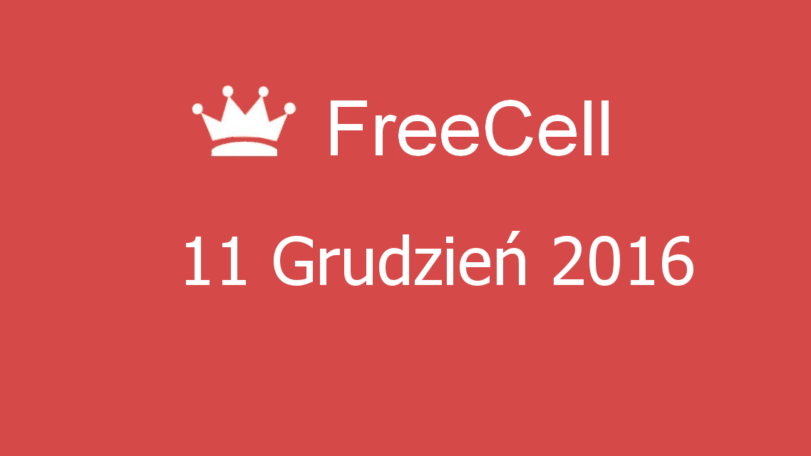 Microsoft solitaire collection - FreeCell - 11 Grudzień 2016