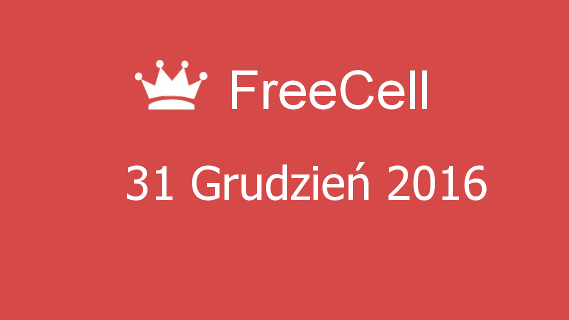 Microsoft solitaire collection - FreeCell - 31 Grudzień 2016