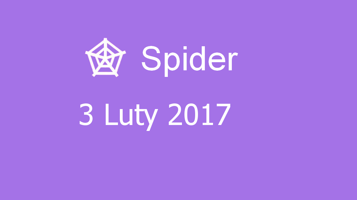 Microsoft solitaire collection - Spider - 03 Luty 2017