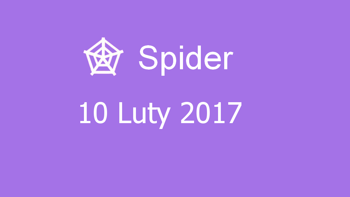 Microsoft solitaire collection - Spider - 10 Luty 2017