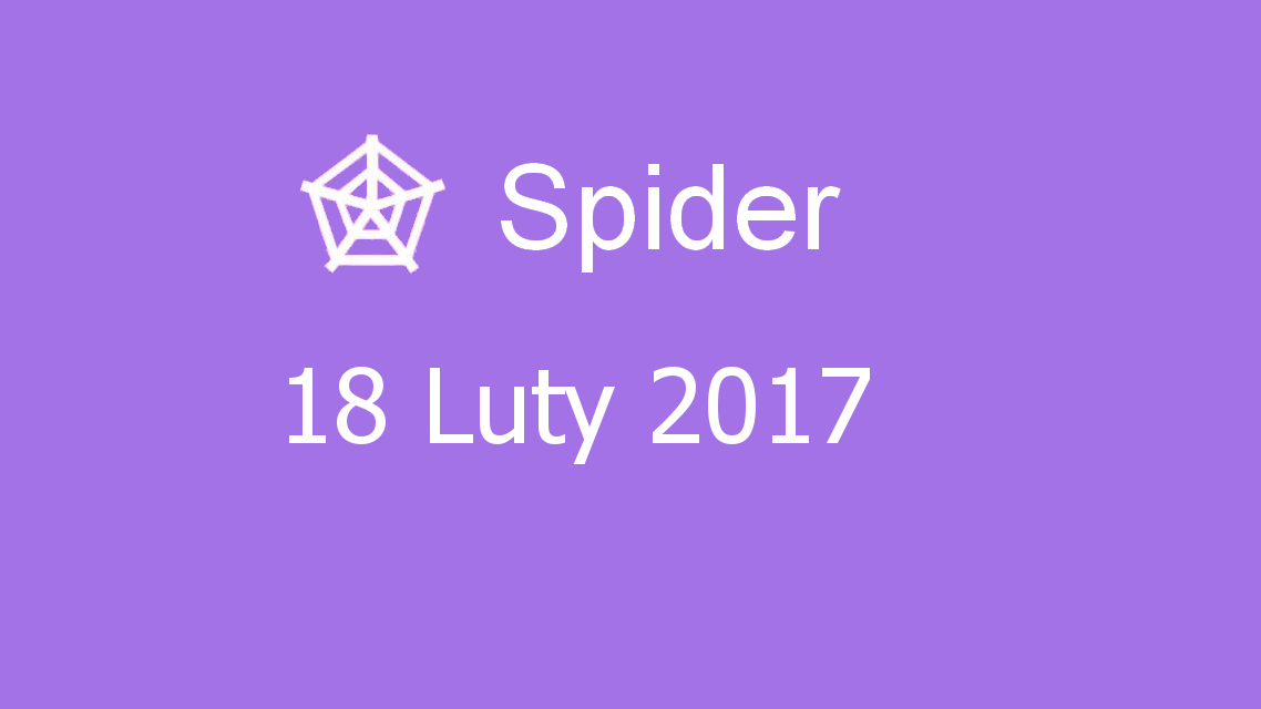 Microsoft solitaire collection - Spider - 18 Luty 2017