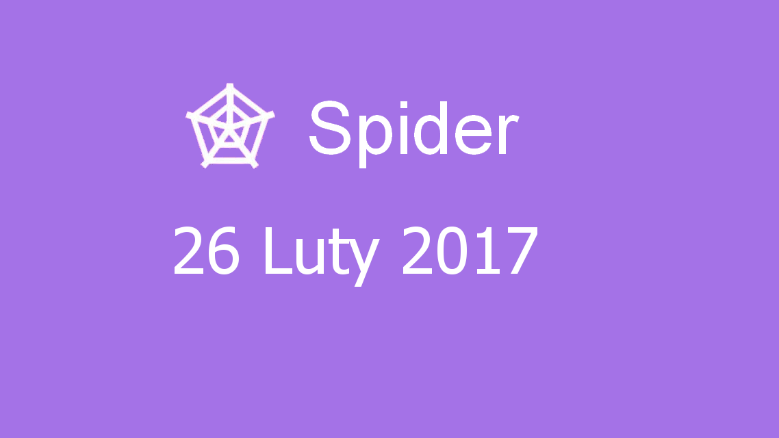 Microsoft solitaire collection - Spider - 26 Luty 2017