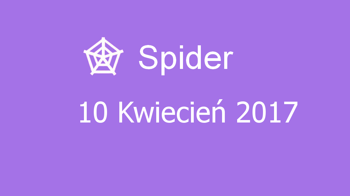 Microsoft solitaire collection - Spider - 10 Kwiecień 2017