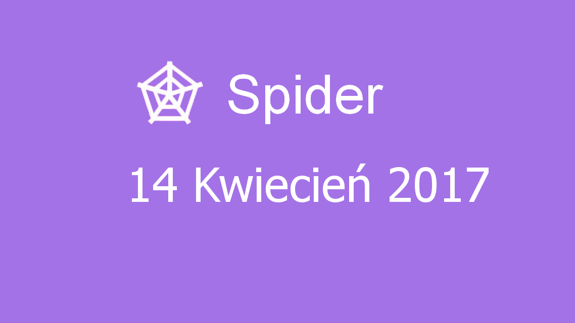 Microsoft solitaire collection - Spider - 14 Kwiecień 2017