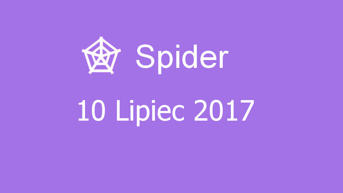 Microsoft solitaire collection - Spider - 10 Lipiec 2017