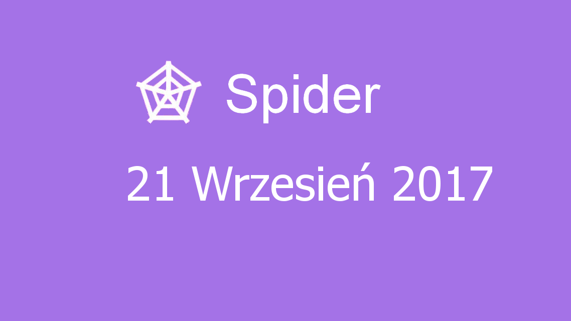 Microsoft solitaire collection - Spider - 21 Wrzesień 2017