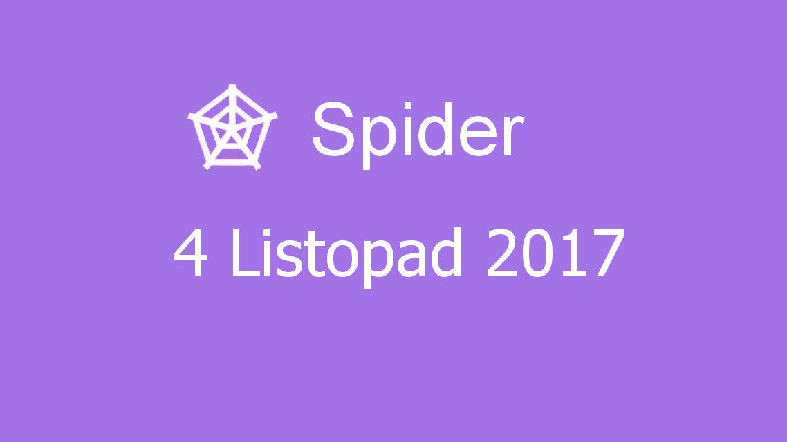 Microsoft solitaire collection - Spider - 04 Listopad 2017