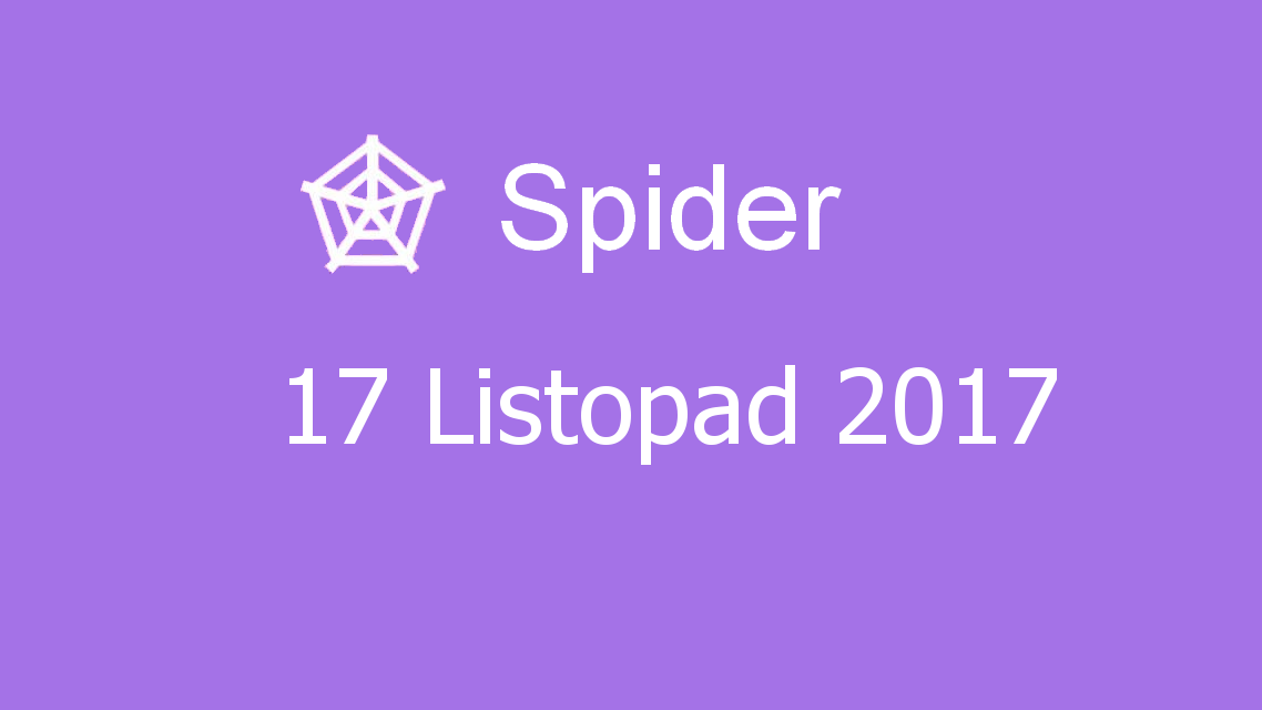 Microsoft solitaire collection - Spider - 17 Listopad 2017