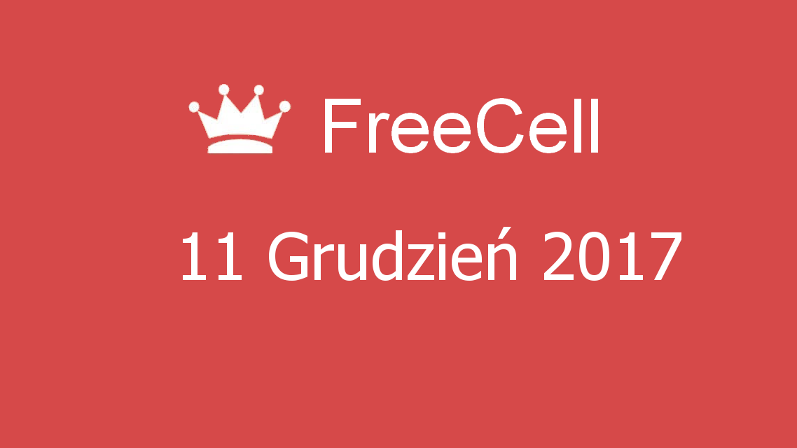 Microsoft solitaire collection - FreeCell - 11 Grudzień 2017