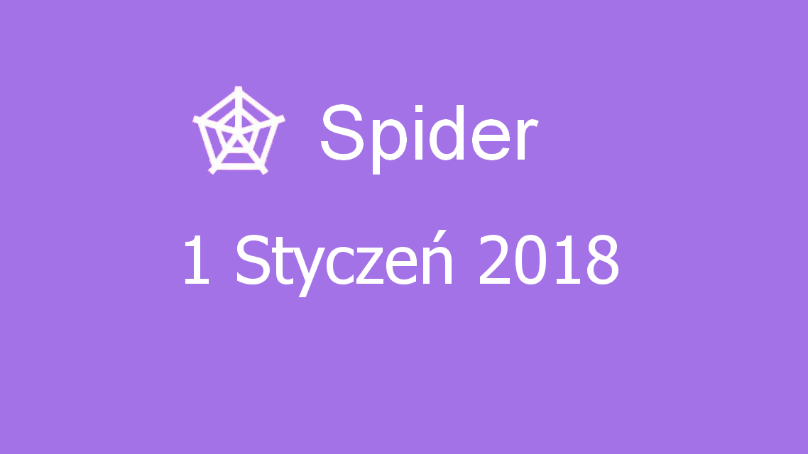 Microsoft solitaire collection - Spider - 01 Styczeń 2018