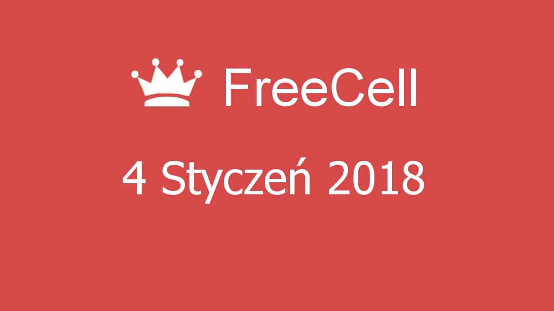 Microsoft solitaire collection - FreeCell - 04 Styczeń 2018