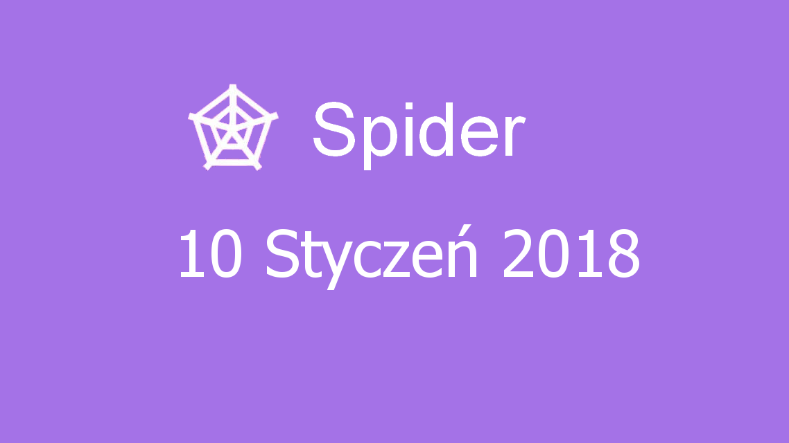 Microsoft solitaire collection - Spider - 10 Styczeń 2018