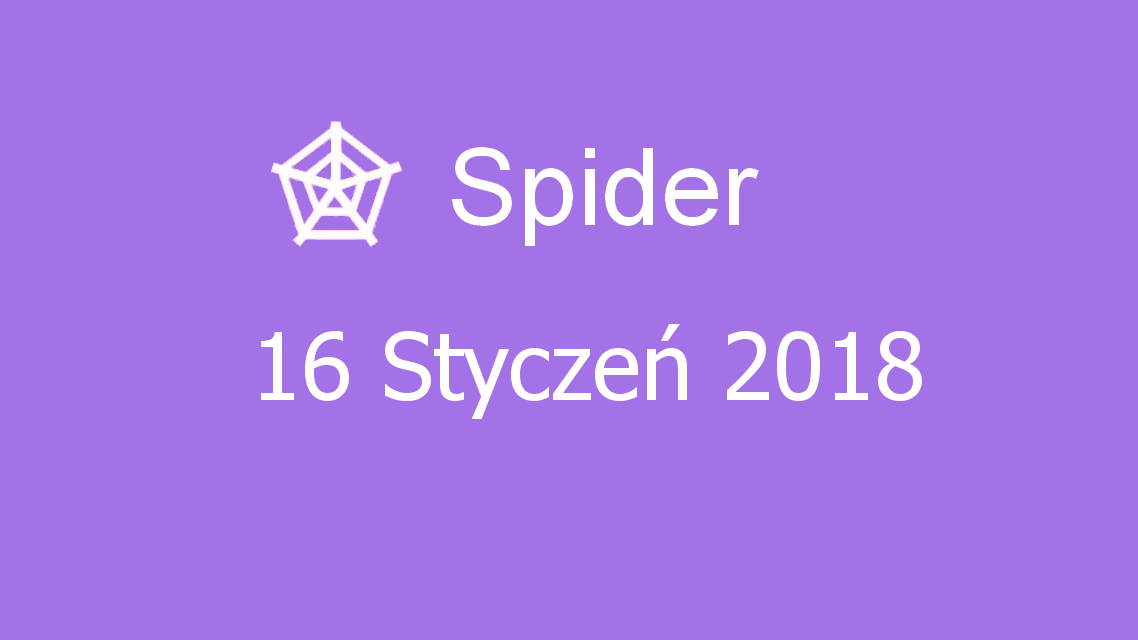 Microsoft solitaire collection - Spider - 16 Styczeń 2018