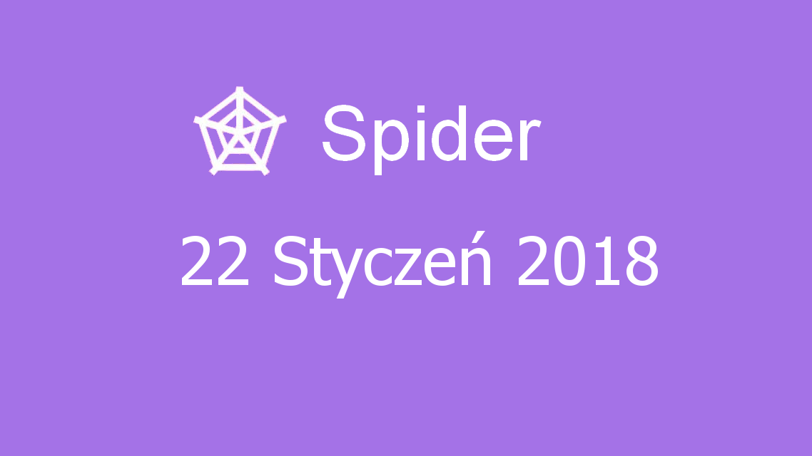 Microsoft solitaire collection - Spider - 22 Styczeń 2018