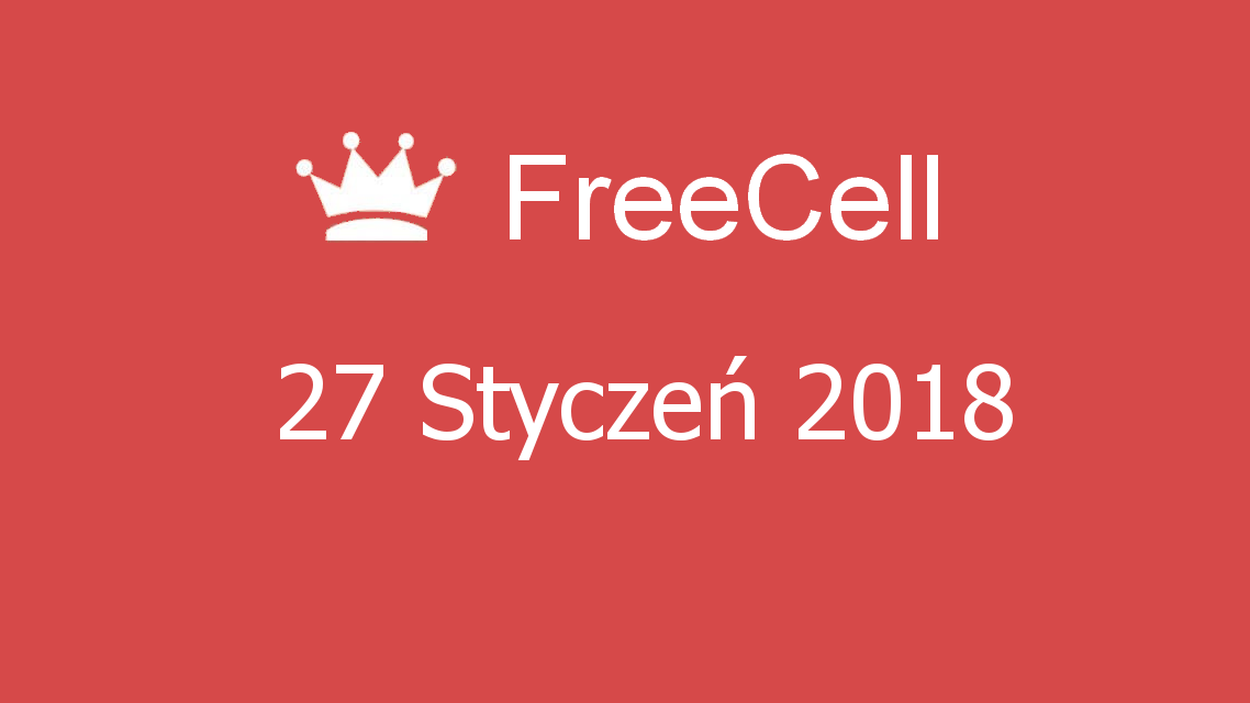 Microsoft solitaire collection - FreeCell - 27 Styczeń 2018