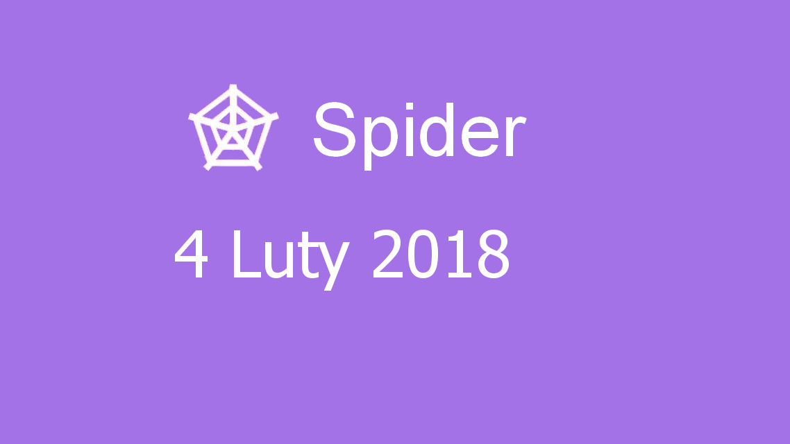 Microsoft solitaire collection - Spider - 04 Luty 2018