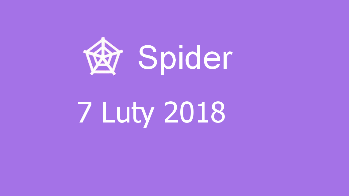 Microsoft solitaire collection - Spider - 07 Luty 2018