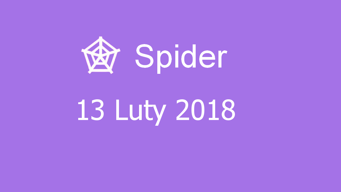 Microsoft solitaire collection - Spider - 13 Luty 2018
