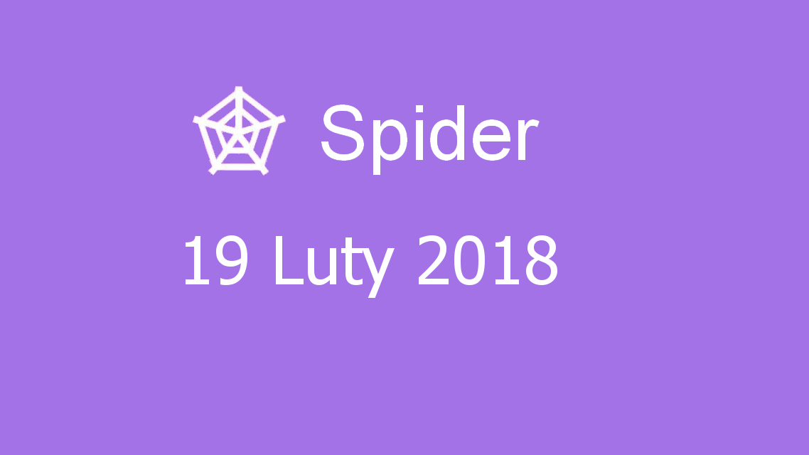 Microsoft solitaire collection - Spider - 19 Luty 2018