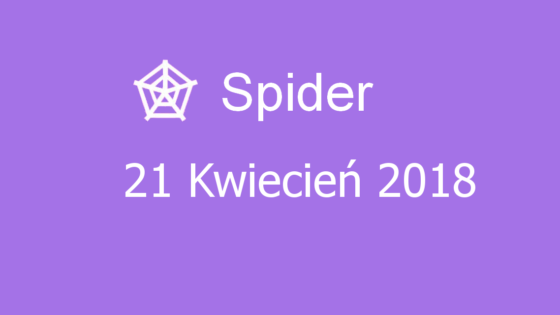 Microsoft solitaire collection - Spider - 21 Kwiecień 2018