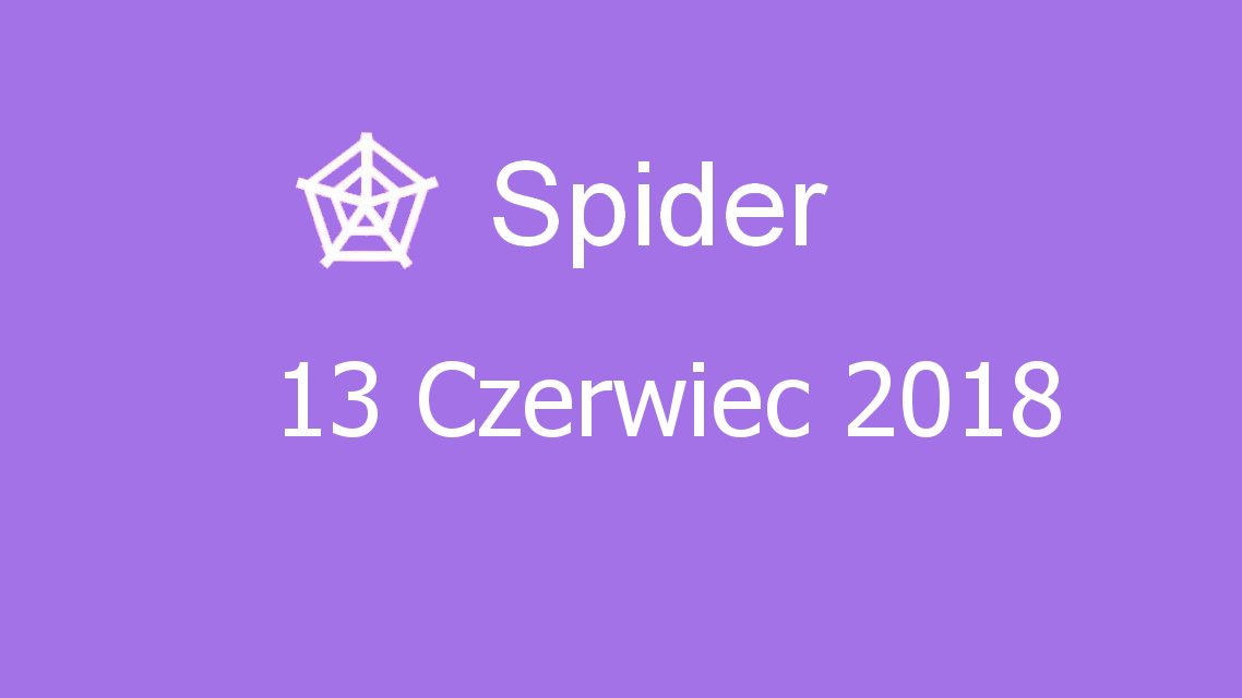 Microsoft solitaire collection - Spider - 13 Czerwiec 2018