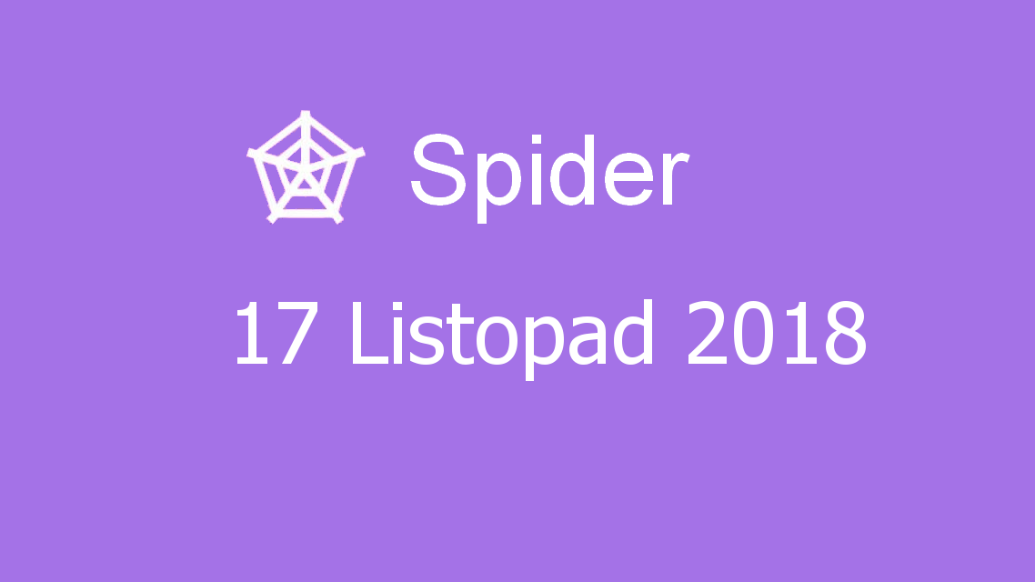 Microsoft solitaire collection - Spider - 17 Listopad 2018