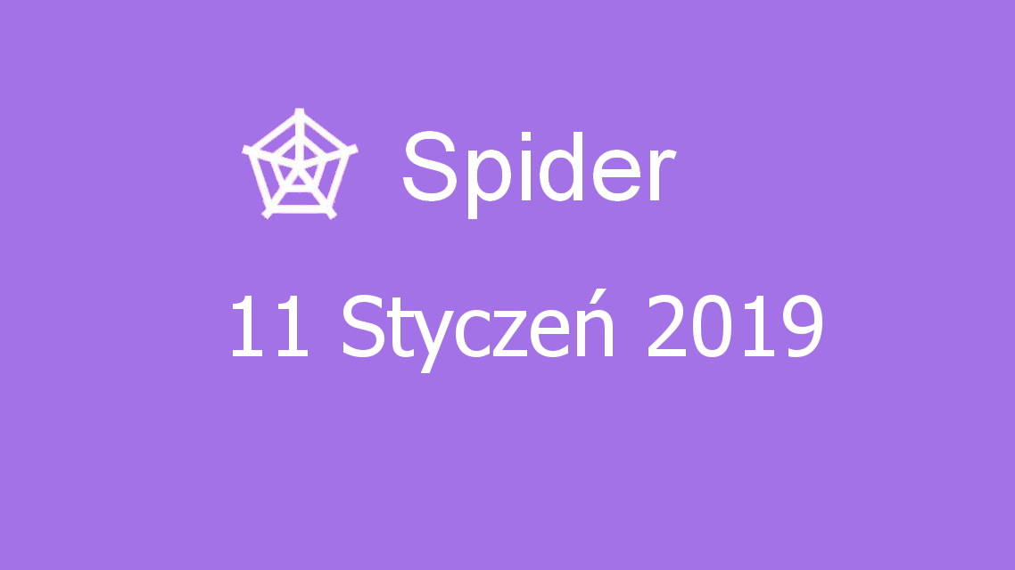 Microsoft solitaire collection - Spider - 11 Styczeń 2019