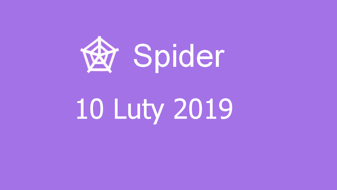 Microsoft solitaire collection - Spider - 10 Luty 2019