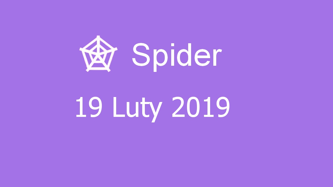 Microsoft solitaire collection - Spider - 19 Luty 2019