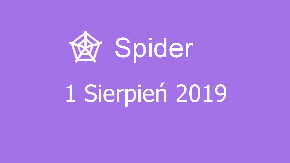 Microsoft solitaire collection - Spider - 01 Sierpień 2019