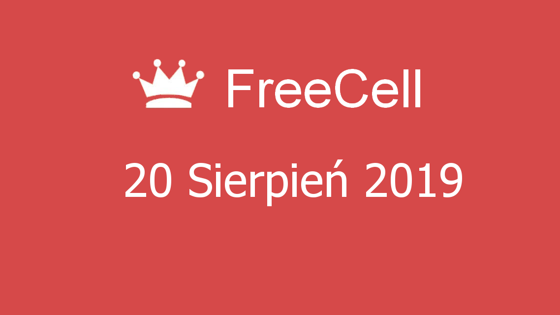 Microsoft solitaire collection - FreeCell - 20 Sierpień 2019