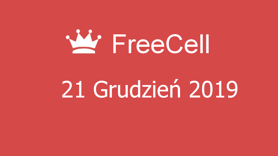 Microsoft solitaire collection - FreeCell - 21 Grudzień 2019