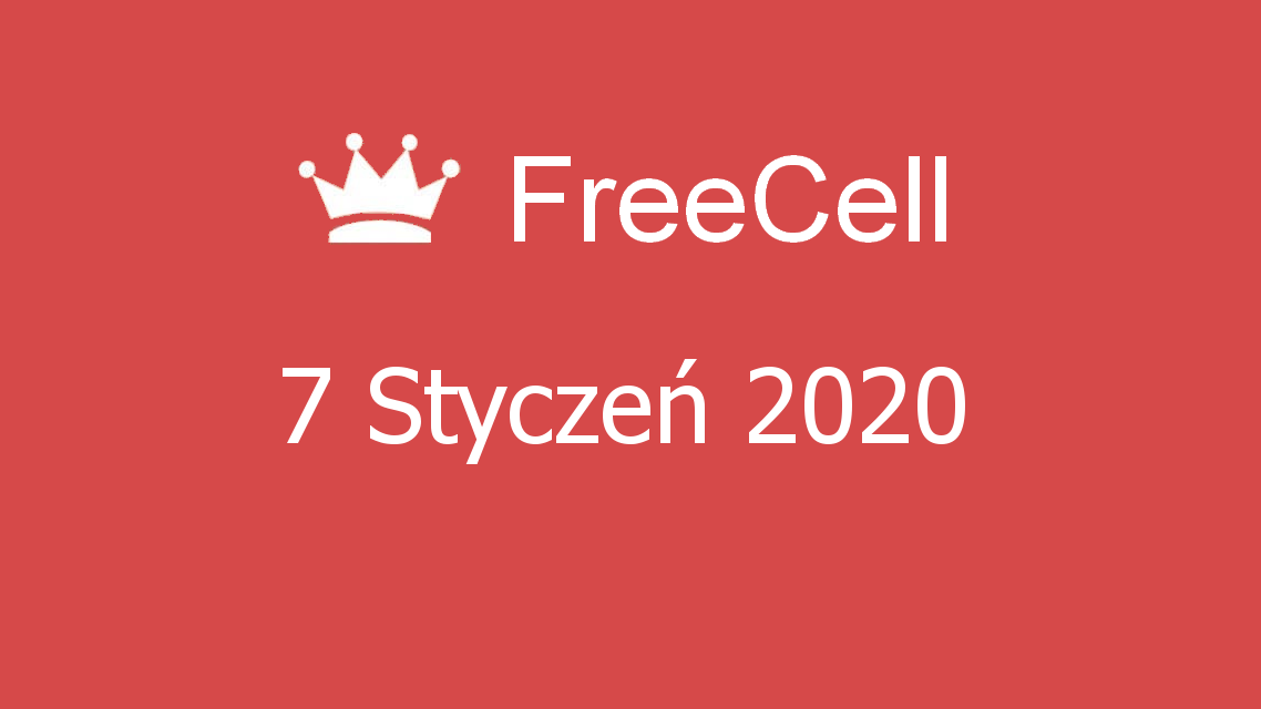 Microsoft solitaire collection - FreeCell - 07 Styczeń 2020