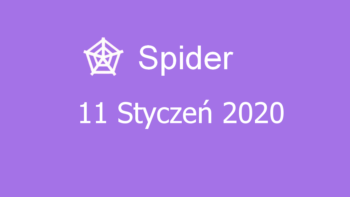 Microsoft solitaire collection - Spider - 11 Styczeń 2020