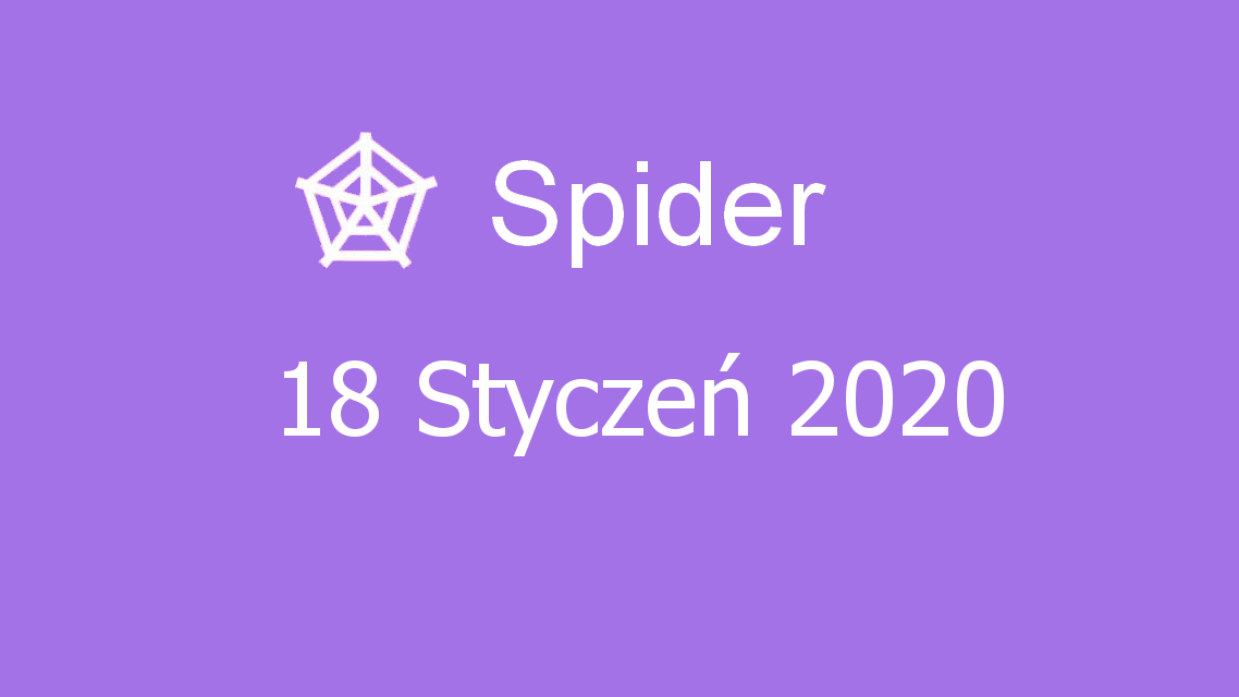 Microsoft solitaire collection - Spider - 18 Styczeń 2020