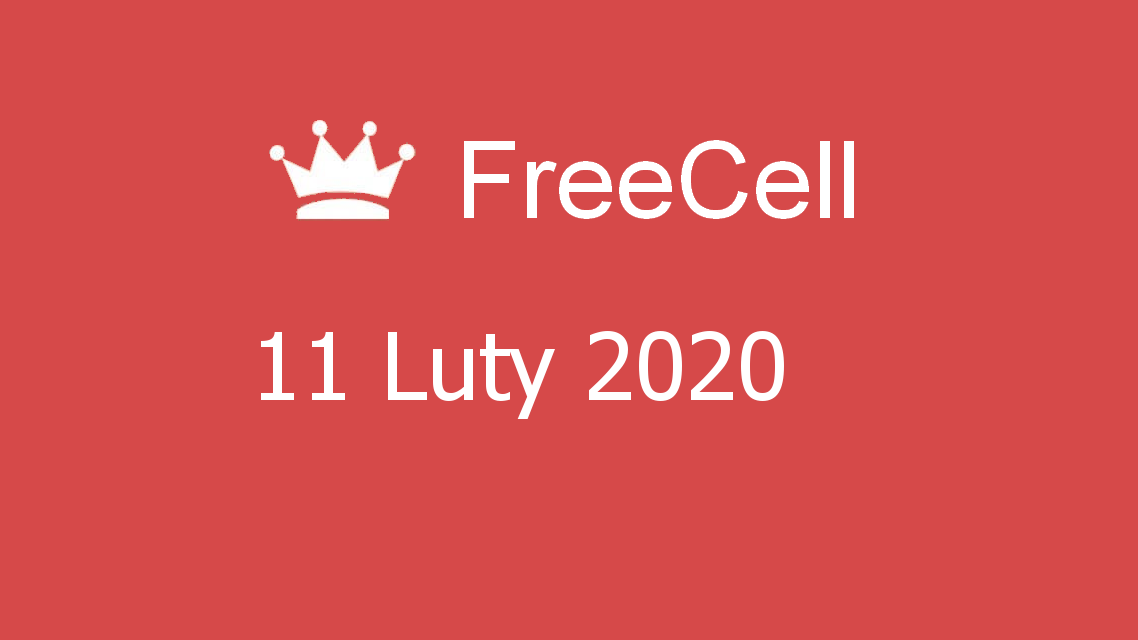 Microsoft solitaire collection - FreeCell - 11 Luty 2020