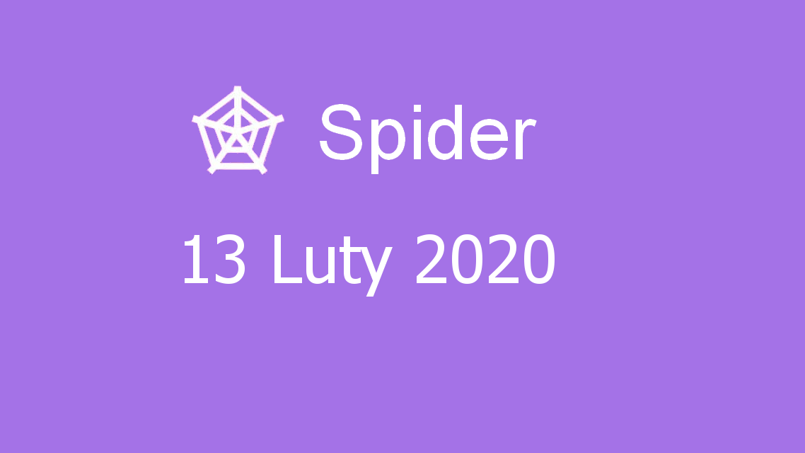 Microsoft solitaire collection - Spider - 13 Luty 2020