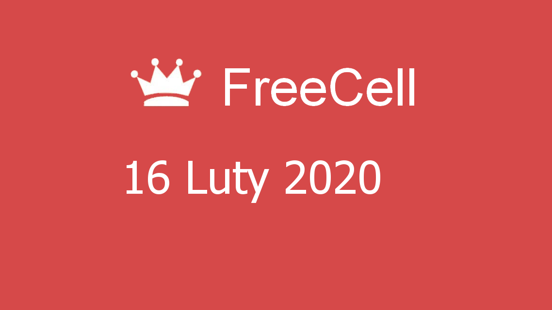 Microsoft solitaire collection - FreeCell - 16 Luty 2020
