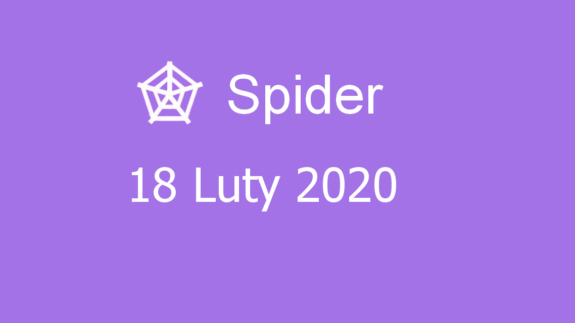 Microsoft solitaire collection - Spider - 18 Luty 2020