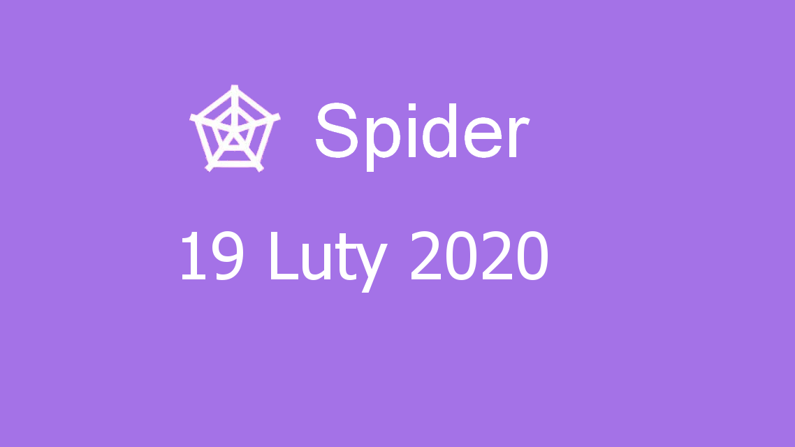 Microsoft solitaire collection - Spider - 19 Luty 2020