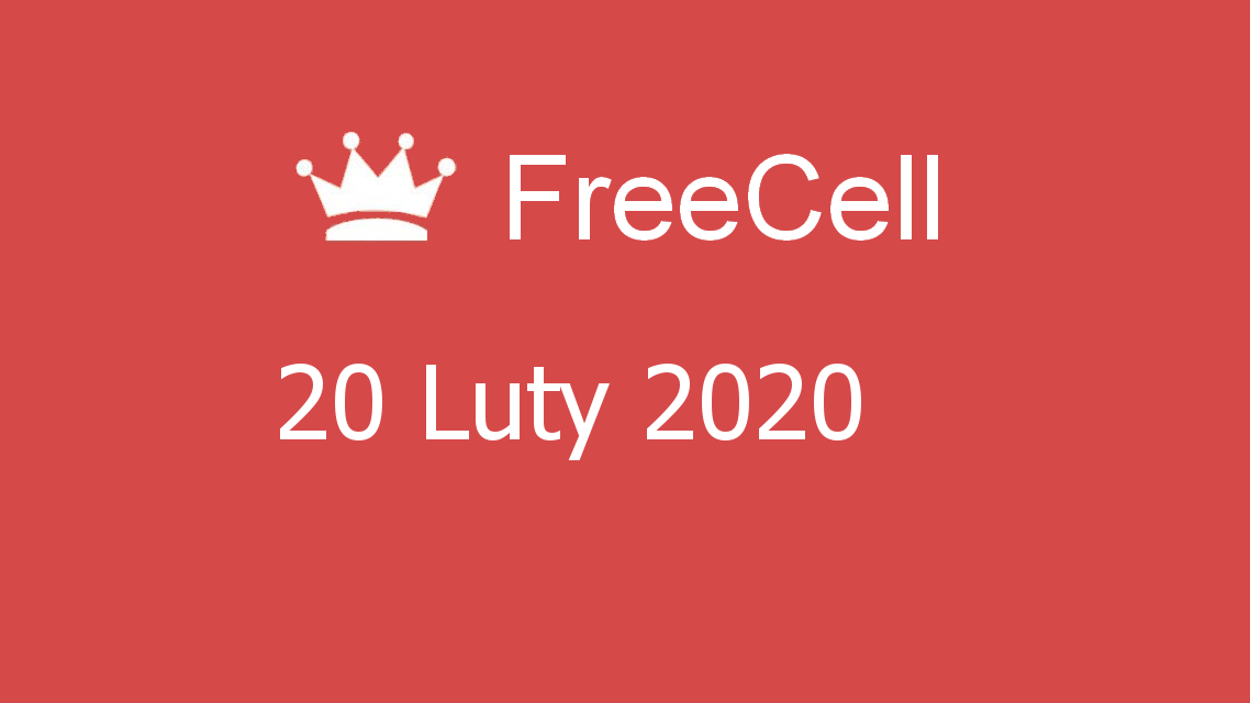 Microsoft solitaire collection - FreeCell - 20 Luty 2020