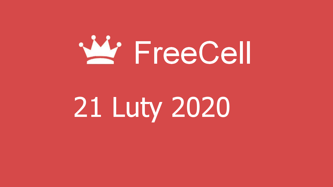 Microsoft solitaire collection - FreeCell - 21 Luty 2020