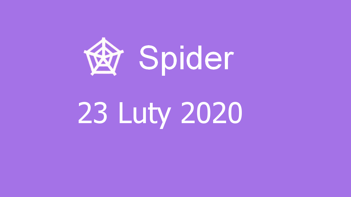 Microsoft solitaire collection - Spider - 23 Luty 2020