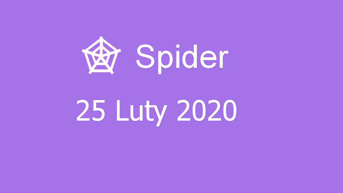 Microsoft solitaire collection - Spider - 25 Luty 2020