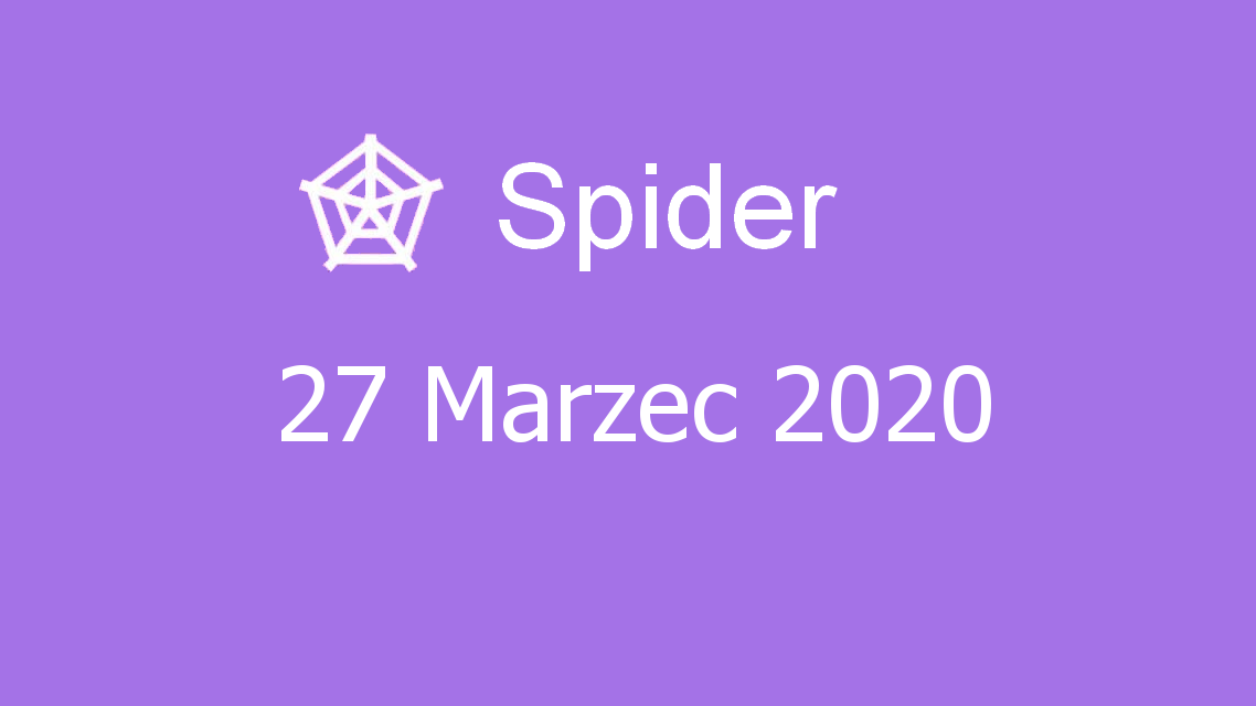 Microsoft solitaire collection - Spider - 27 Marzec 2020